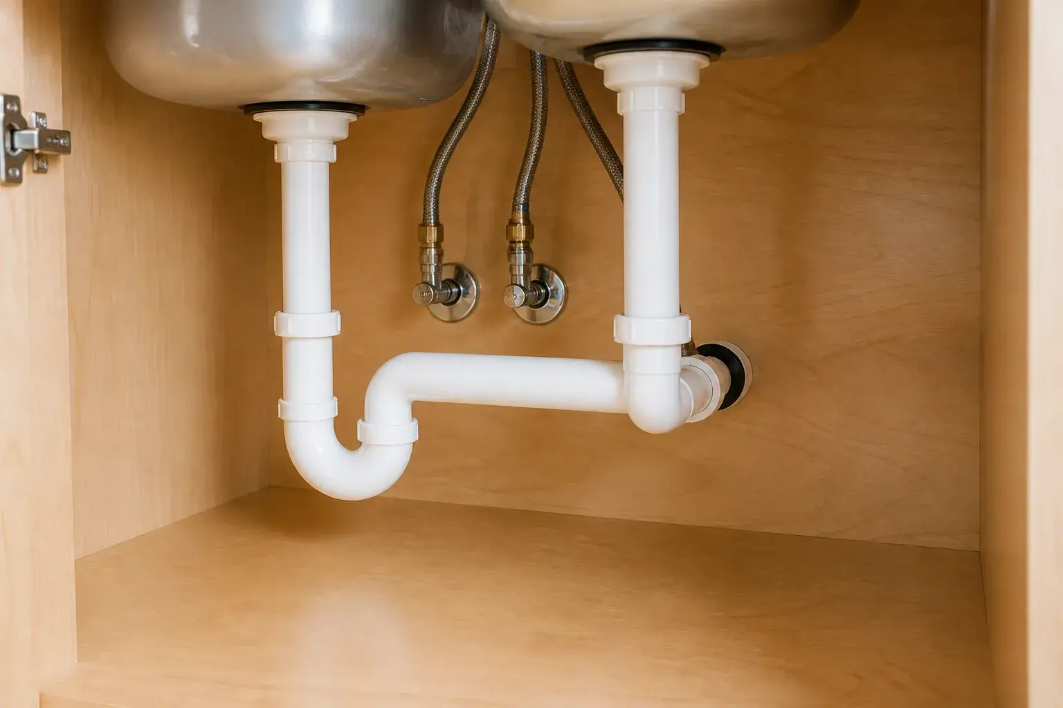 Dry under-sink area after leak repair