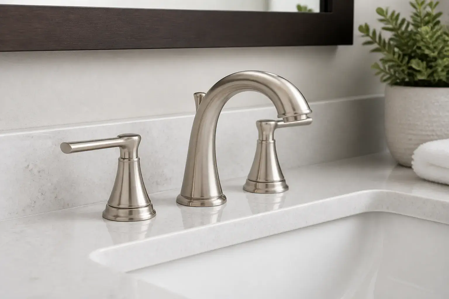 New bathroom faucet and sink fixture
